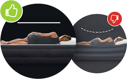 Intex Double Air Mattress with Integrated Electric Pump Comfort Plush 203x152x46cm