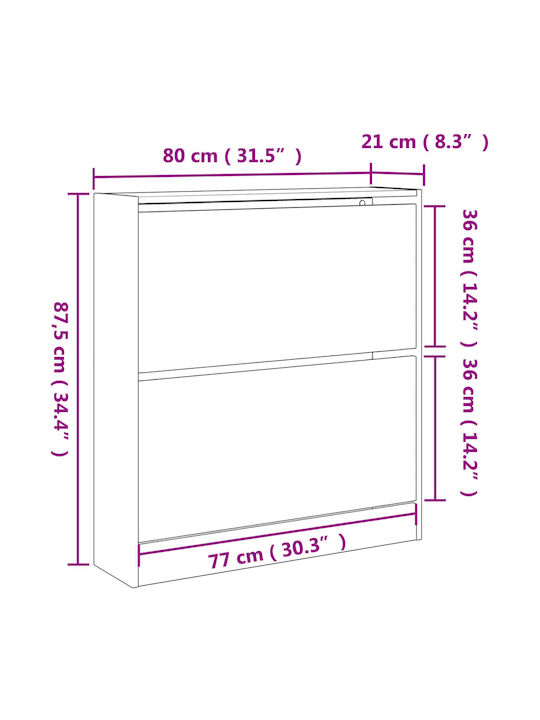 Ξύλινη Παπουτσοθήκη 80x21x87.5cm