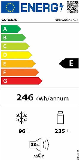Gorenje 331лт В200xШ60xД59.2см. Сив NRK620EABXL4