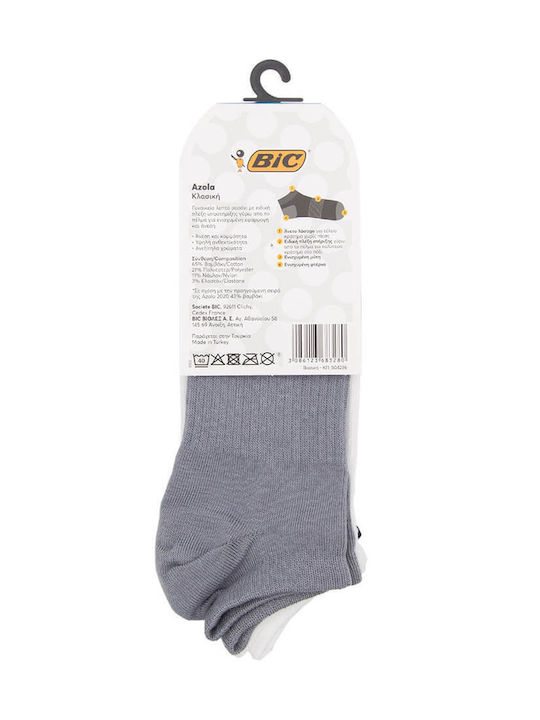 BIC Κάλτσες Λευκό-Γκρι-Μαύρο 3Pack BIC Κάλτσες Λευκό-Γκρι-Μαύρο 3Pack
