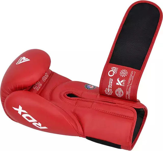 RDX Boxhandschuhe Leder für Kampf Rot