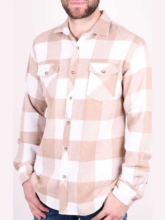 Langärmlig Hemd Geprüft Beige