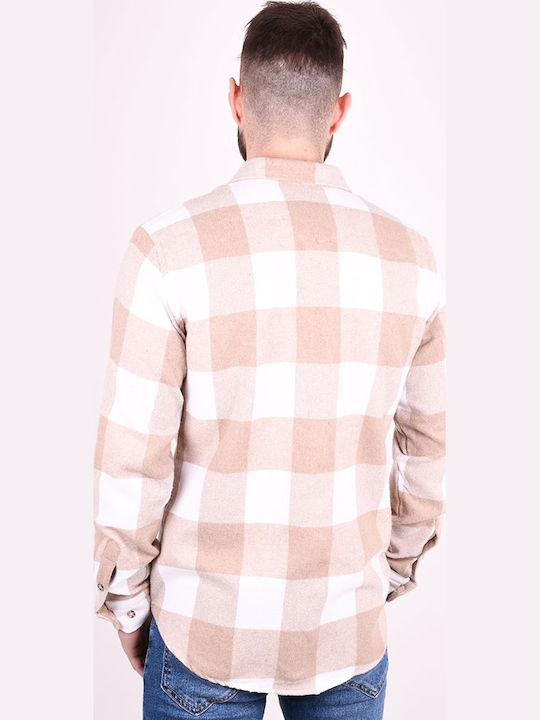 Langärmlig Hemd Geprüft Beige