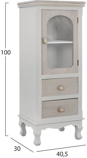 Melody Hm7136.02 Подова Витрина със Стъкло Сива 40.5x30x100см 0526001 Melody Hm7136.02 Подова Витрина със Стъкло Сива 40.5x30x100см 0526001