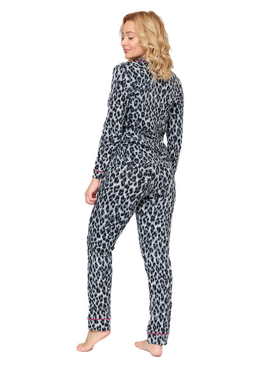 Sexen Winter Damen Pyjama-Set Baumwolle