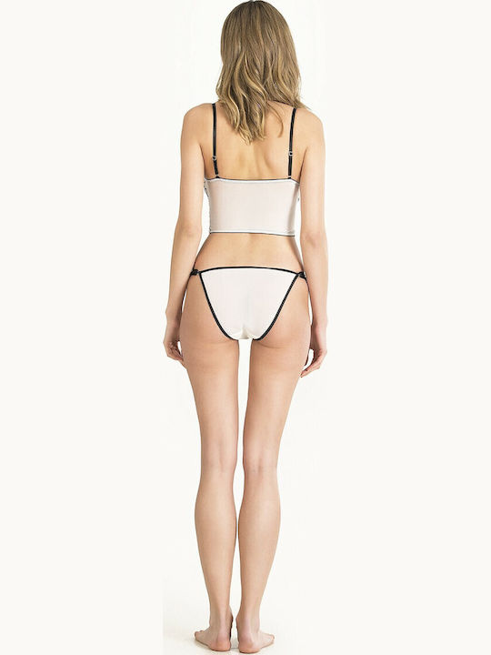 NBB Lingerie Δαντελένιο Σετ Εσωρούχων Bralette με Slip Λευκό