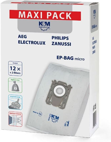 Konig & Meyer Σακούλες Σκούπας 12τμχ Συμβατή με Σκούπα Philips
