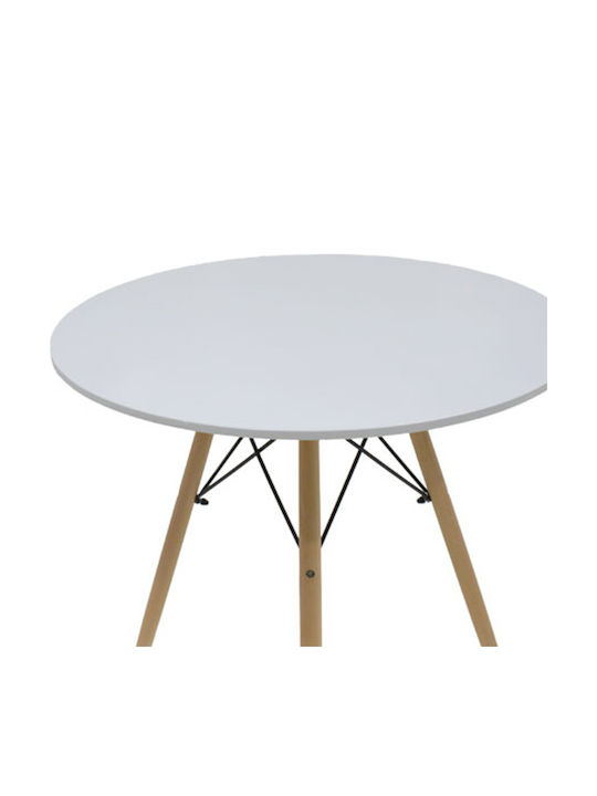 Julita Round Table Dining Room Wooden White 80x80x73cm