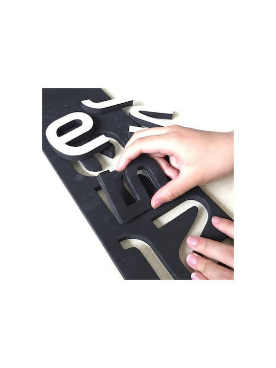 3D Αθόρυβο Ρολόι Τοίχου Αυτοκόλλητο Πλαστικό Μαύρο Ø60cm