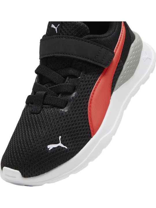 Anzarun Lite Kids Sports Shoes Running with Hoop & Loop Closure Black
