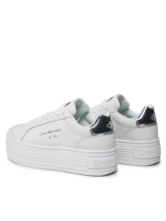 Calvin Klein Bold Platf Γυναικεία Sneakers Bright White / Silver