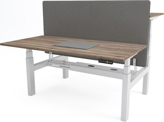 ErgoAction Action Desk Duo Pliabilă Stand de masă din Metal Alb 180x60x62.5cm