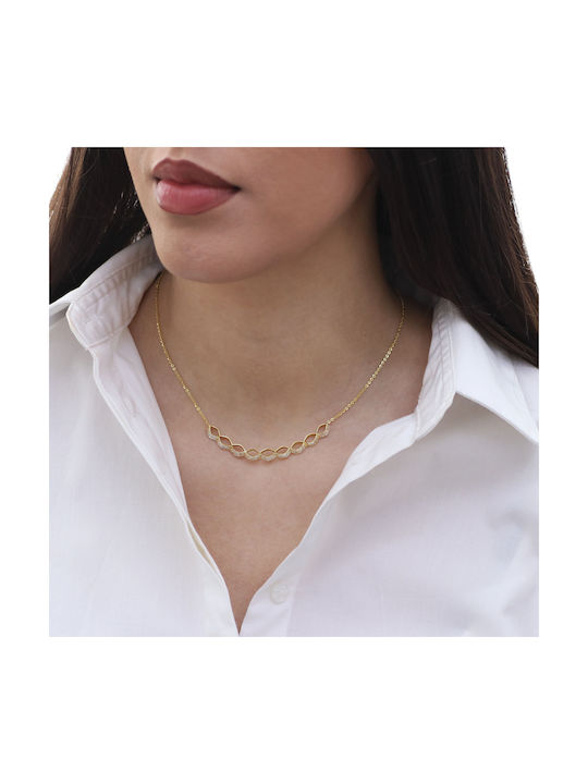 Necklace from Gold 14K with Zircon