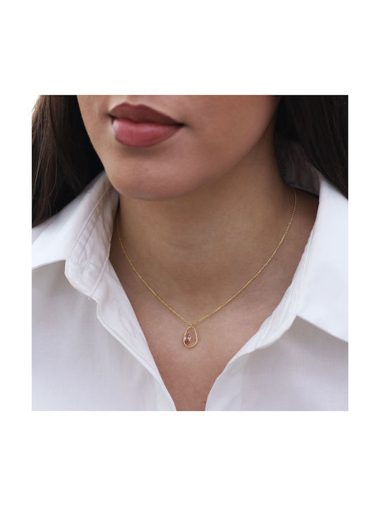 Necklace from Gold 14K with Zircon