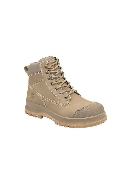Carhartt Detroit Αδιάβροχο Μποτάκι Ασφαλείας Μπεζ S3