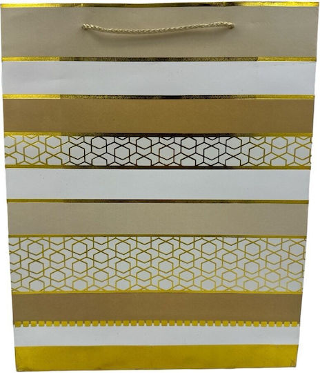 Girl Paper Bag for Gift Gold 32x10x26cm