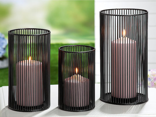ArteLibre Tabletop Metallic Lantern Black