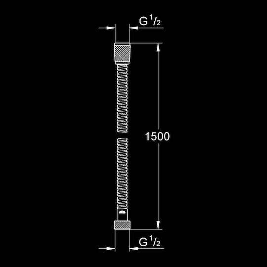 Grohe Relexaflex Furtun de duș spiralat Argint