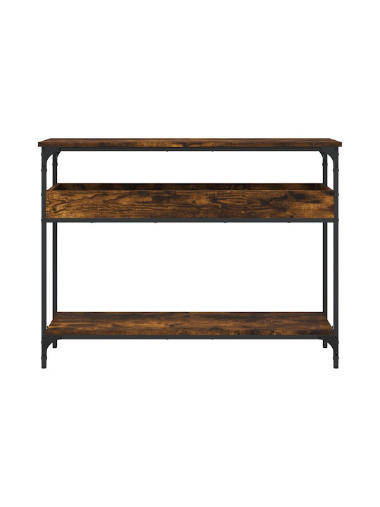 Console Table Wood & Metal Smoky Oak L100xW29xH75cm