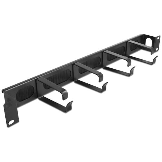 DeLock Bară de gestionare a cablurilor 1U Rack 19"/1U, 4x cârlige și perie 67033 1buc