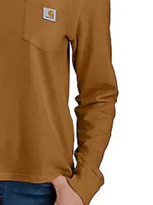 Women's Athletic Blouse Long Sleeve Brown