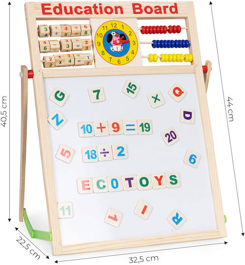 Ecotoys Tablă cu marker / Tablă neagră Față și spate 44cm
