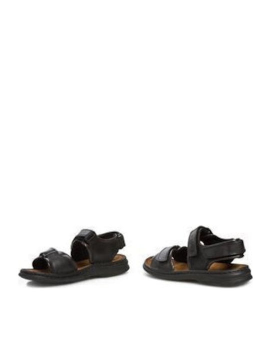 Leder Herrensandalen in Schwarz Farbe