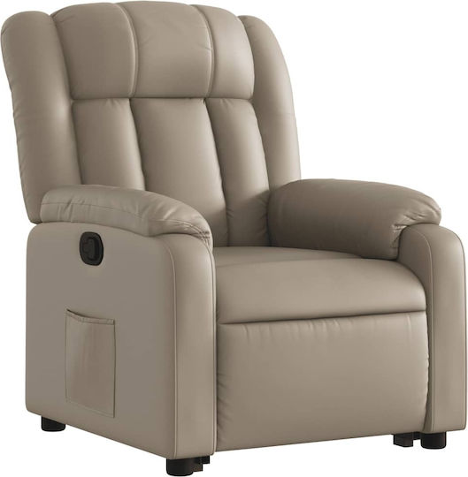 Fotoliu Relax cu Puf din Piele Ecologică Cappuccino 78x92x98cm