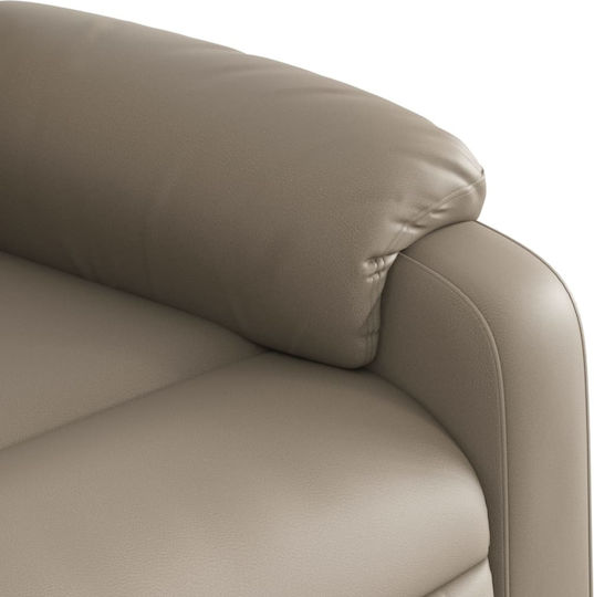 Fotoliu Relax cu Puf din Piele Ecologică Cappuccino 78x92x98cm
