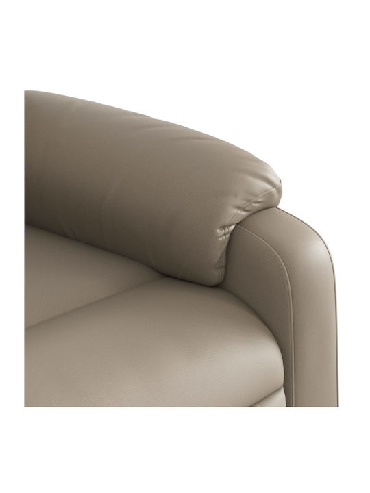 Relax Armchair with Footstool from Leatherette Beige 78x92x98cm