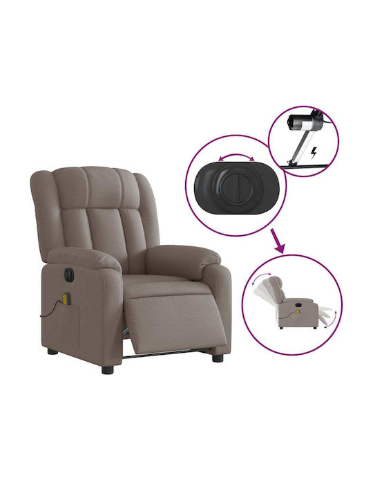 Πολυθρόνα Relax Massage με Υποπόδιο Taupe 78x92x98cm