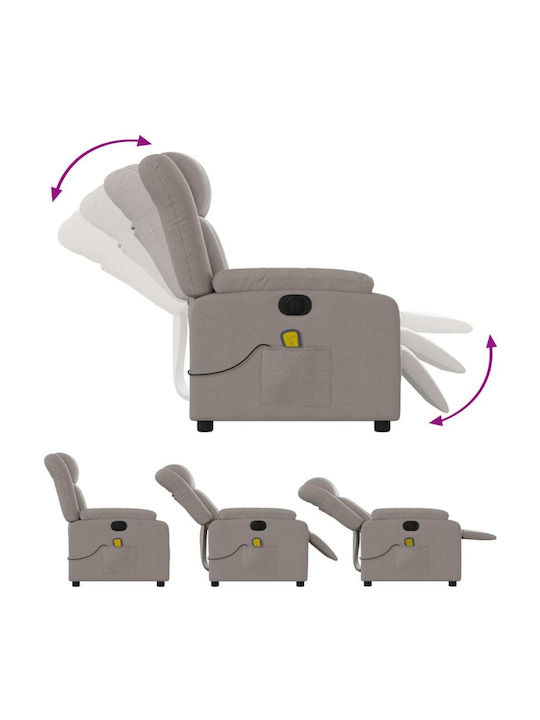 Πολυθρόνα Relax Massage με Υποπόδιο Taupe 78x92x98cm