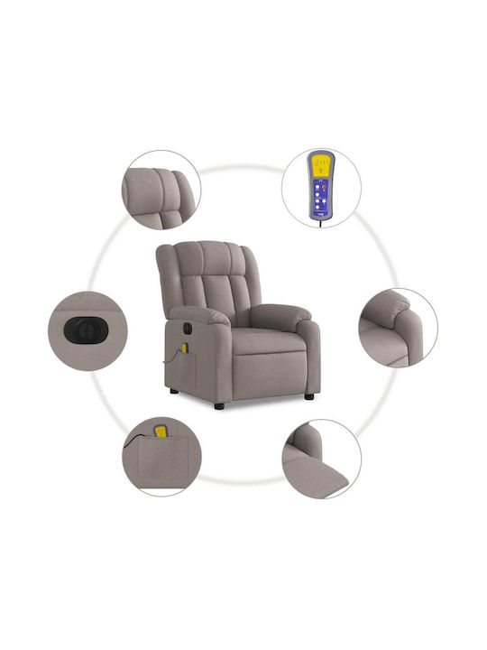 Πολυθρόνα Relax Massage με Υποπόδιο Taupe 78x92x98cm