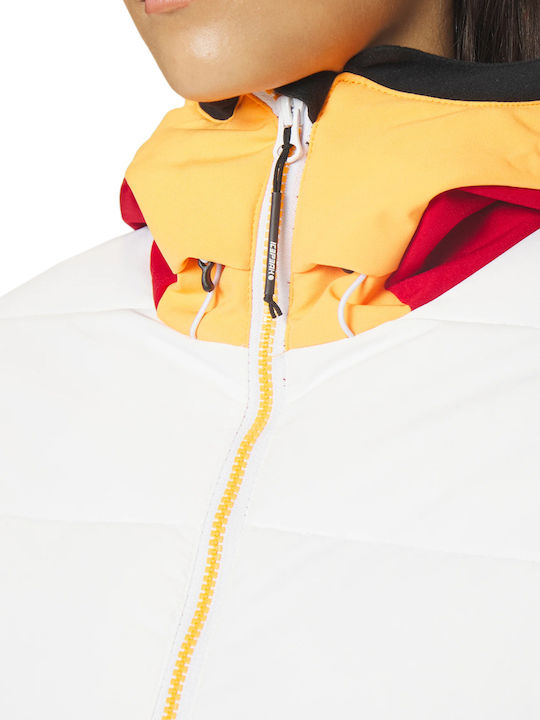 Κοντό Γυναικείο Puffer Μπουφάν για Χειμώνα Optic White