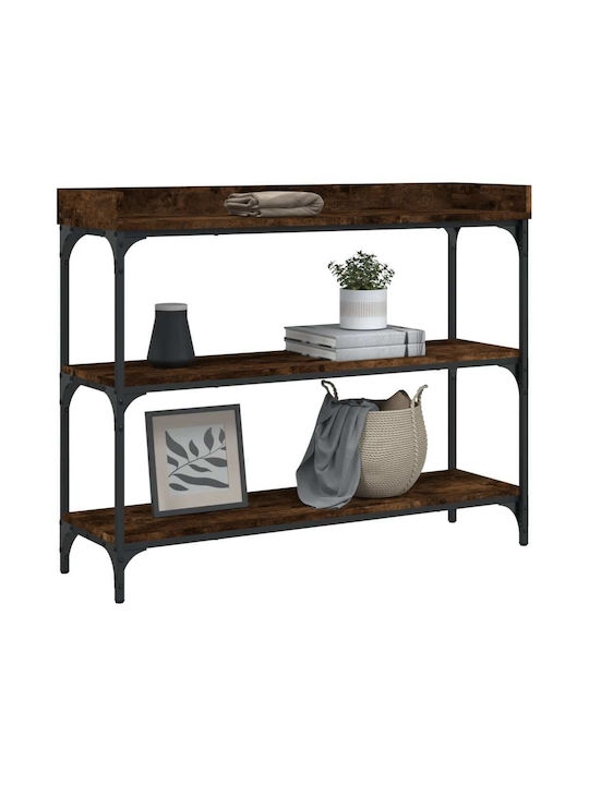 Console Table Wood & Metal Smoky Oak L100xW30xH80cm