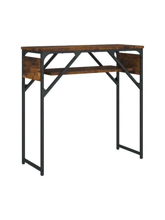 Console Table Wood & Metal Smoky Oak L75xW30xH75cm