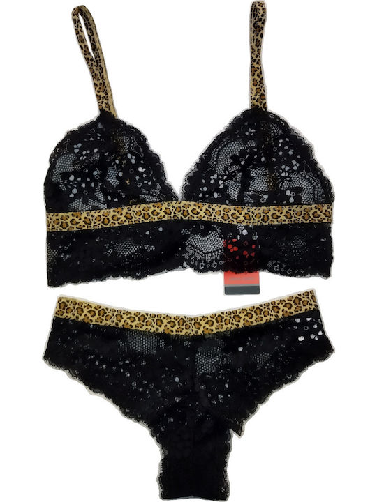 Pierre Cardin Dantelat Set de Lenjerie Sutien cu Slip Negru