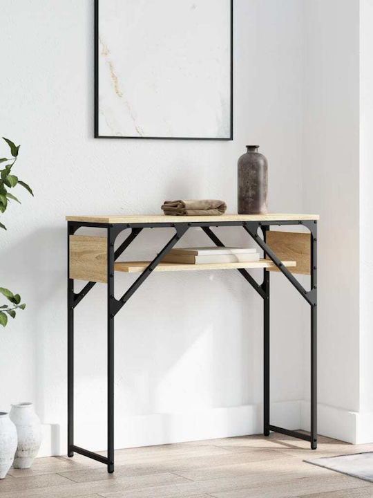 Console Table Wood & Metal Sonoma Oak L75xW30xH75cm