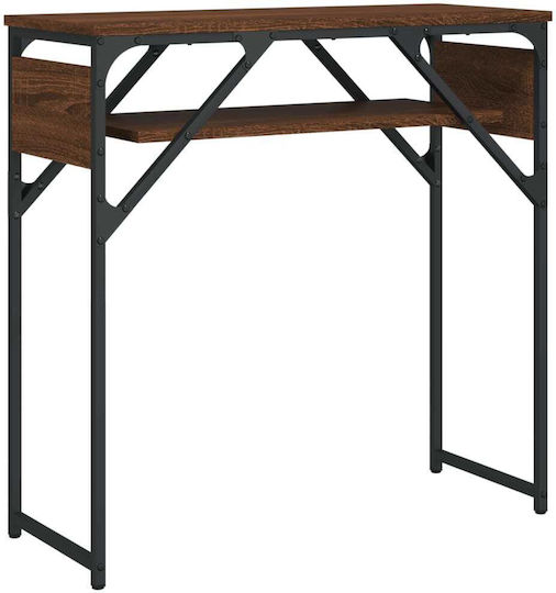 Конзолна маса от Дърво & Метал Кафяв Д75xШ30xВ75cm