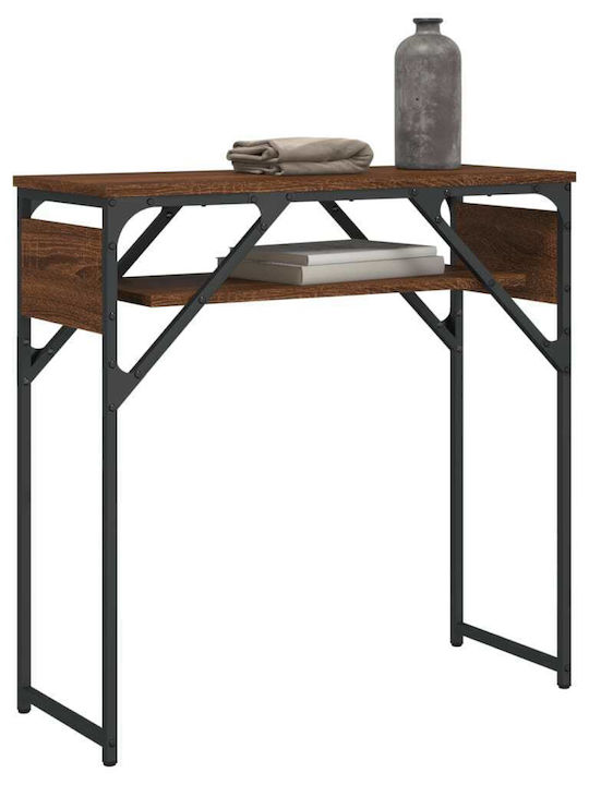 Конзолна маса от Дърво & Метал Кафяв Д75xШ30xВ75cm