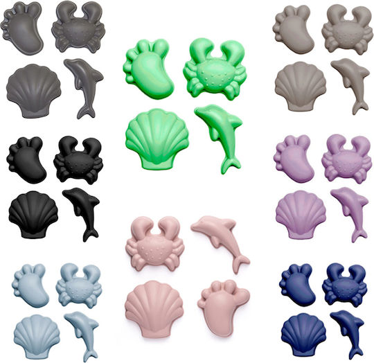 Scrunch Sand Molds Set made of Silicone Gray 4pcs