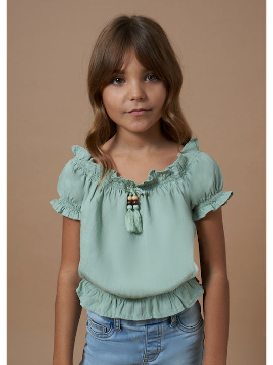 Mayoral Kids' Blouse Short Sleeve Mint