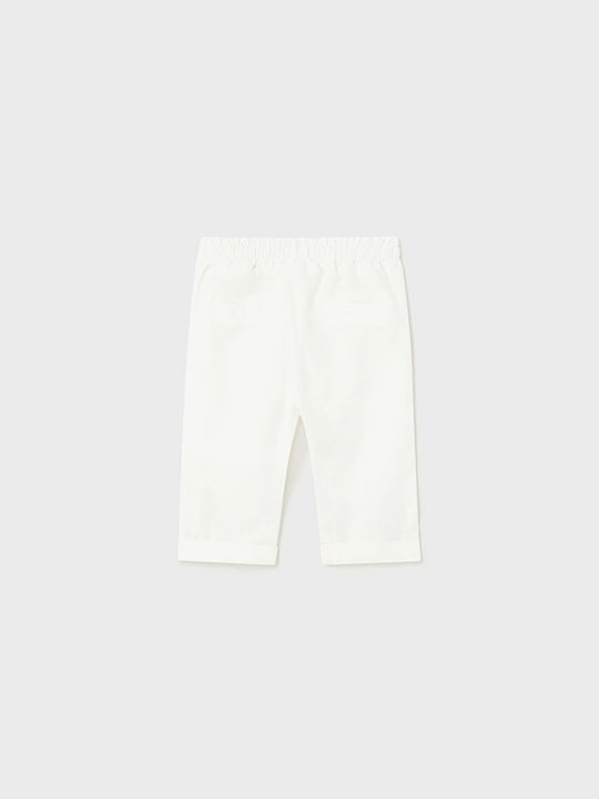 Mayoral Kids Linen Trousers white