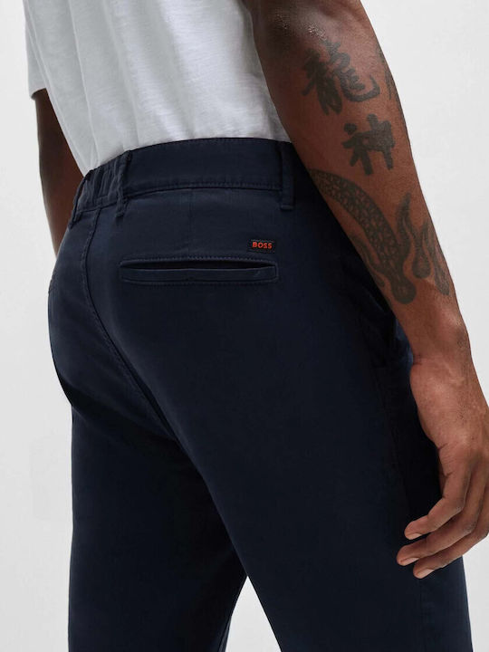 Trousers Chino Elastic in Slim Fit Dark Blue