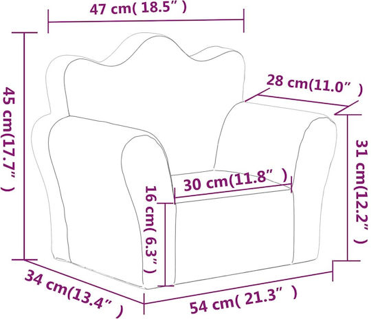 Kinderstuhl Grau 54x34x45cm