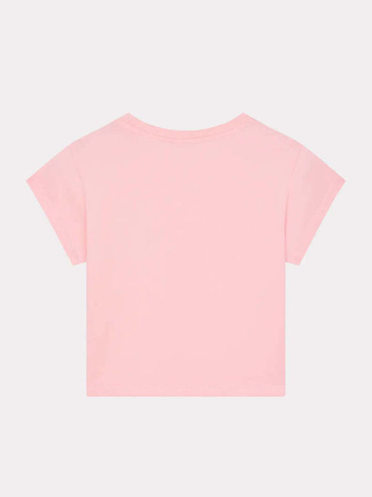 Boke Flower Crest Women's Crop T-shirt Floral Pink
