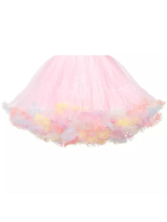 Kidslife Kids Dress Velvet Floral Pink