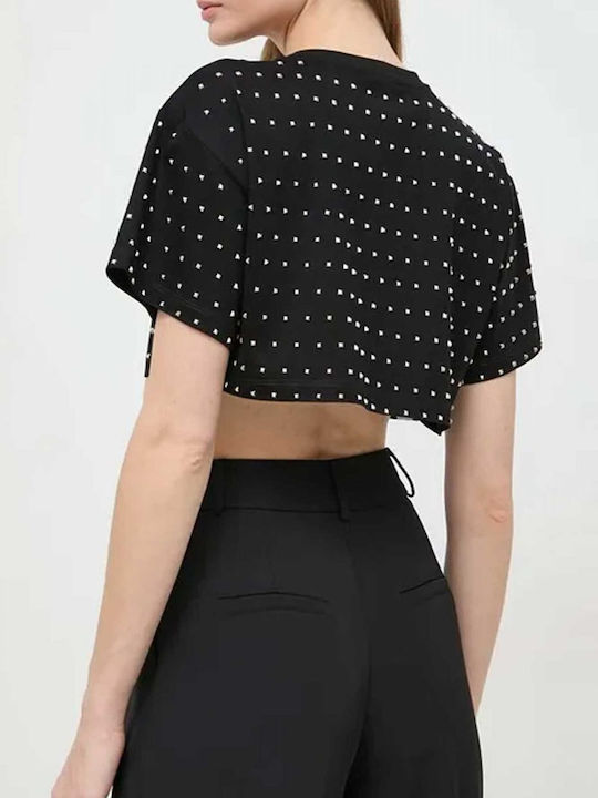 Pinko Γυναικείο Crop T-shirt Μαυρο