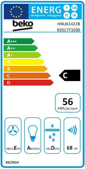 Beko Μηχανισμός Απορρόφησης 52.2cm Μαύρος