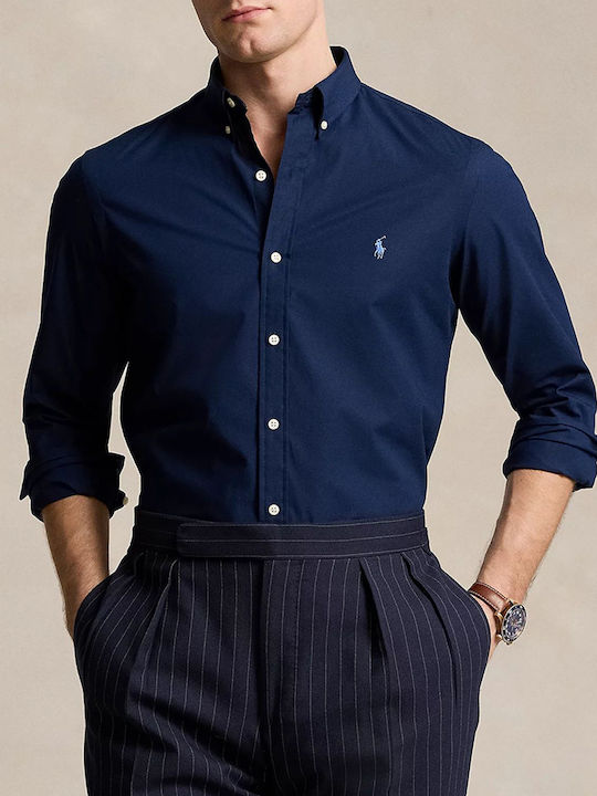 Long-sleeved Cotton Shirt NavyBlue